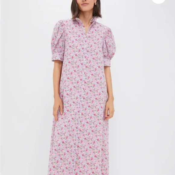 Tuckernuck Pink Floral Louisa Midi Dress - Picture 2 of 2